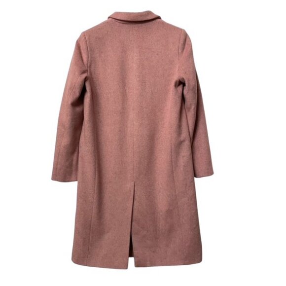 Helene Berman Longline Pink Three Button Wool Blend Car Coat Size Small - Picture 2 of 14